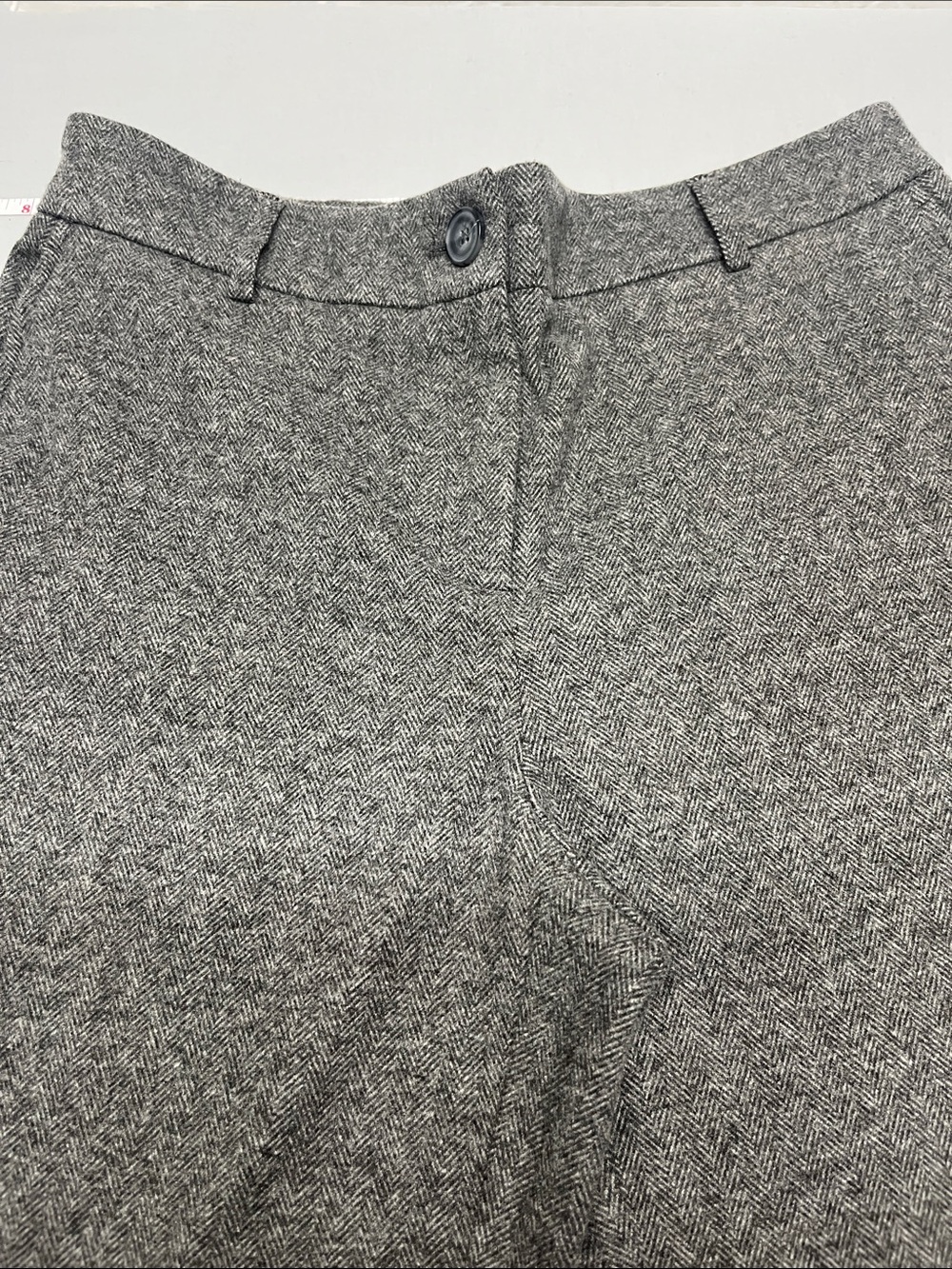 Hilary Radley Charcoal Gray Wide-Leg Trousers.  Herringbone pattern Size 8 - Picture 5 of 9